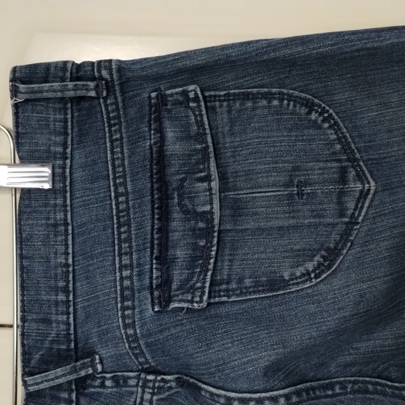 Old Navy women's size 10 blue denim capri mid rise flap pockets - Picture 4 of 12